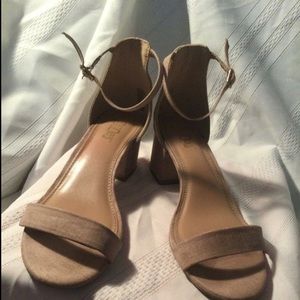 BRASH Women’s Block Heel Strap Sandal Blush Pink